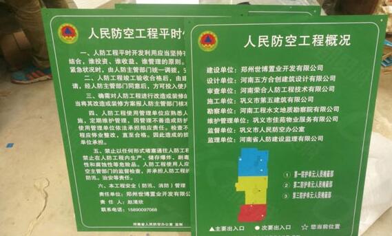 人防工程类型包括哪些及人防标识标牌的制作要求、标准规定